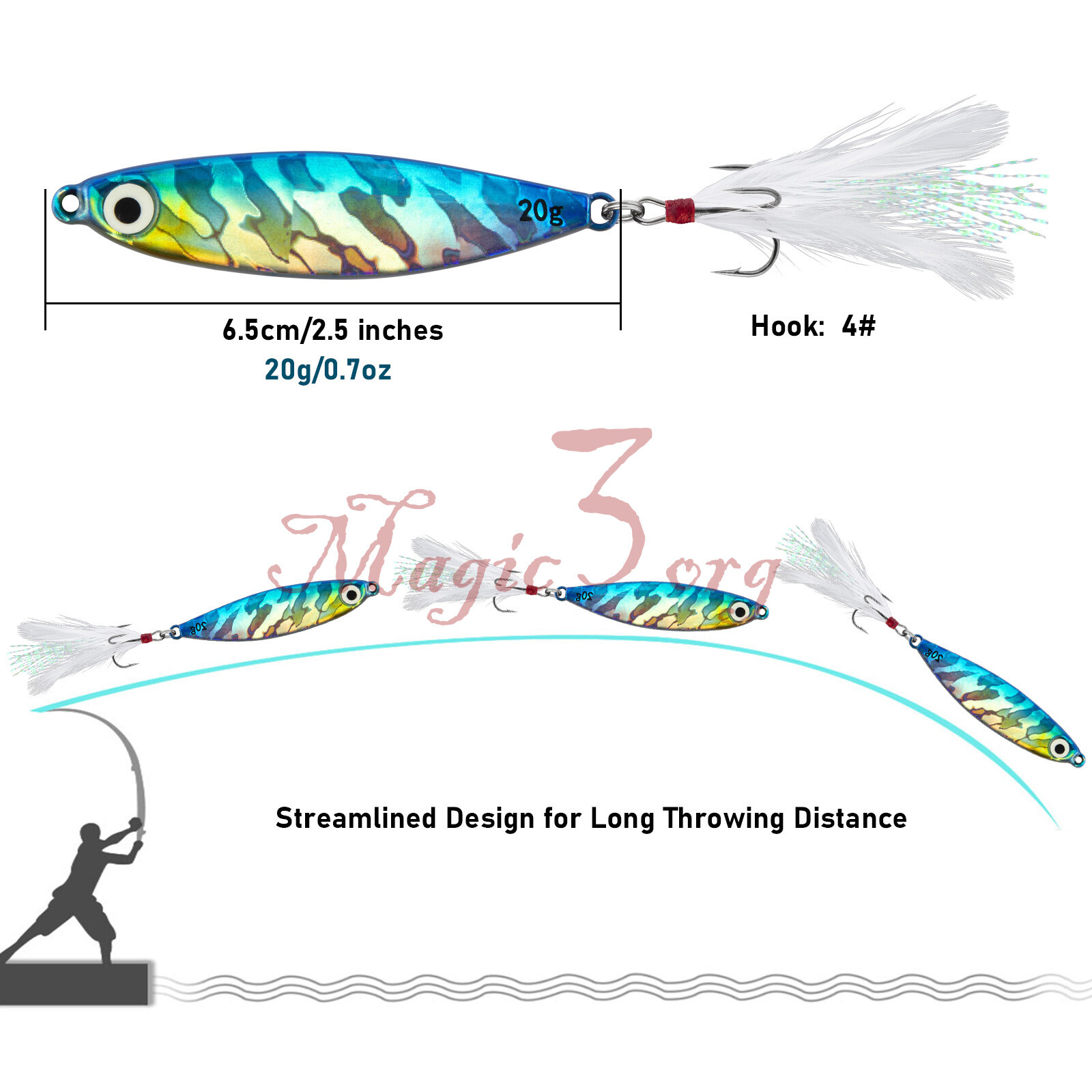 5pcs Metal Spinner Spoon Lure 21g Balanced Fishing Hard Bait Casting Jigging Wobbler Saltwater Trout Bass Bluefish Pike Catfish