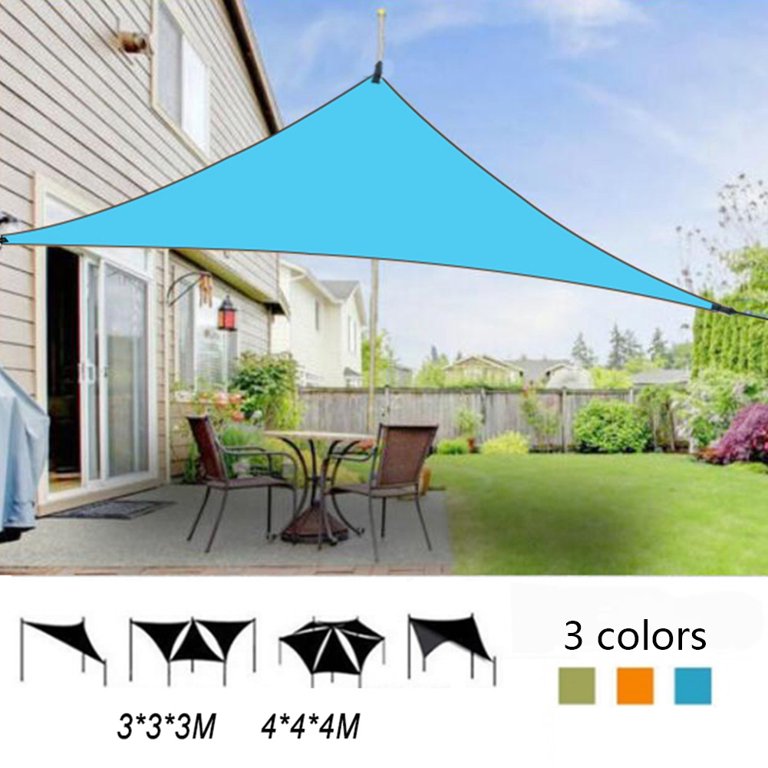 HWOEK Triangle Sun Shade Sail Rectangle Canopy UV Block Awning For Garden Outdoor Backyard Patio Lawn, With Free Ropes,Green,3x4 M