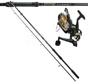 OAKWOOD 8ft Carp Stalker Fishing Rod & 3BB Bait Runner Reel Line Combo