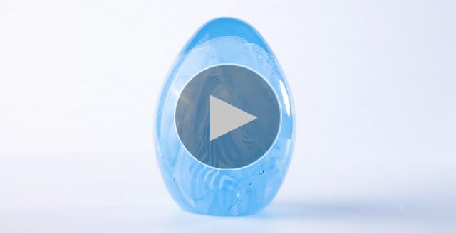 QFkris Blown Glass Easter Eggs Decor Figurines Set Of 3 Solid Crystal