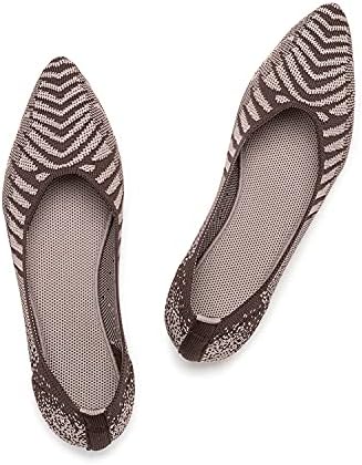 Frank Ully Woens Cofort Pointed Toe Flats Knit Dress Shoes Woen Shoes Slip On Ballet Shoes For Woan Classic Softable Shoes Low Wedge | SHEIN