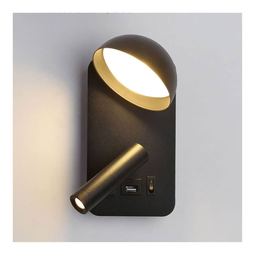 Modern Minimalist Black LED Angle Adjustable, Pull Switch Wall Light For Bedroom, Bedside