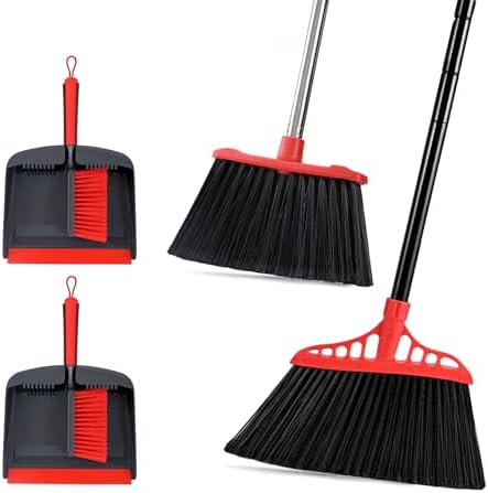 PUTNATRUE Heavy Duty Commercial Broom, Upgraded Angle Brooms For Sweeping Indoor And