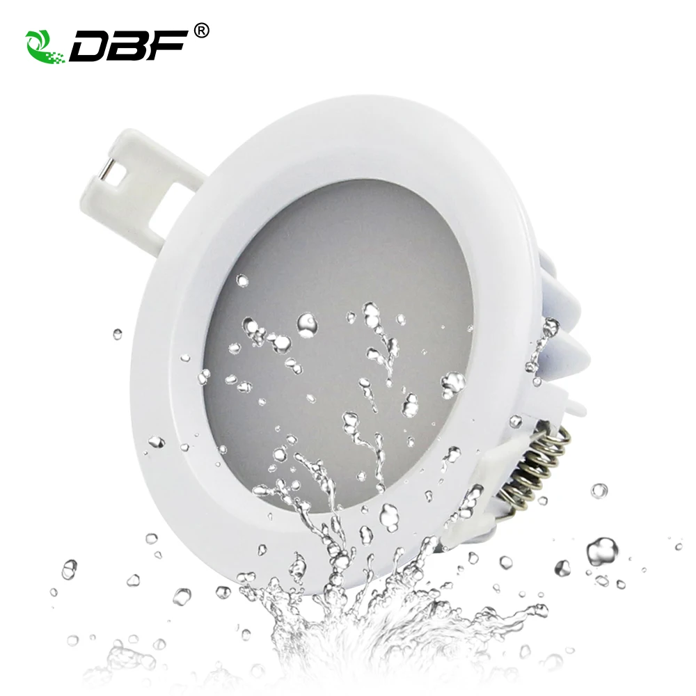 IP65 Downlight Waterproof LED Spotlight Bathroom Shower Lights, Round Recessed Lamp Ceiling Lighting Fixture, 3W 5W 7W AC110V-240V 3000K 4000K 6000K, Outdoor Spot Lights