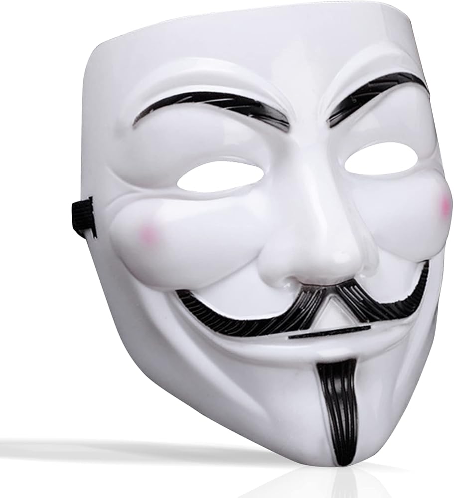 LED Light Up Anonymous Hacker Mask Halloween Guy Fawkes Vendetta Cosplay Costume