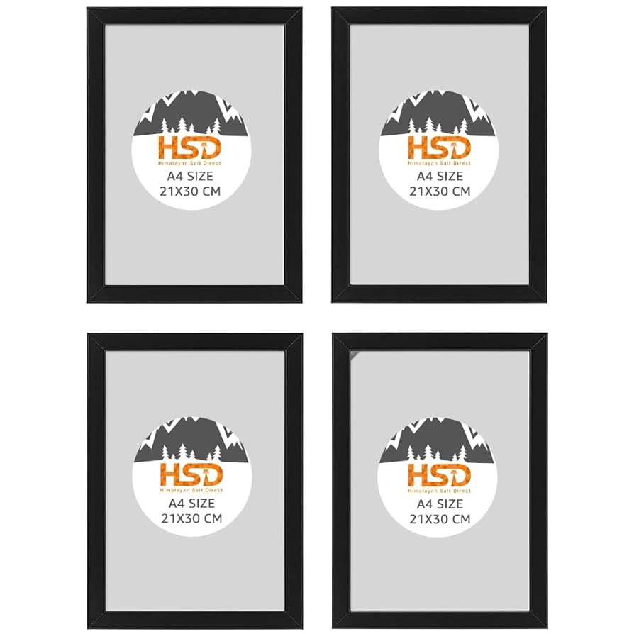 Photo Frames BLACK A4 Picture Frame A4 BLACK Photo Frame - Photo Frame - Wall Mountable Or Free Standing Photo Frames - A4 Frame - 21x30cm