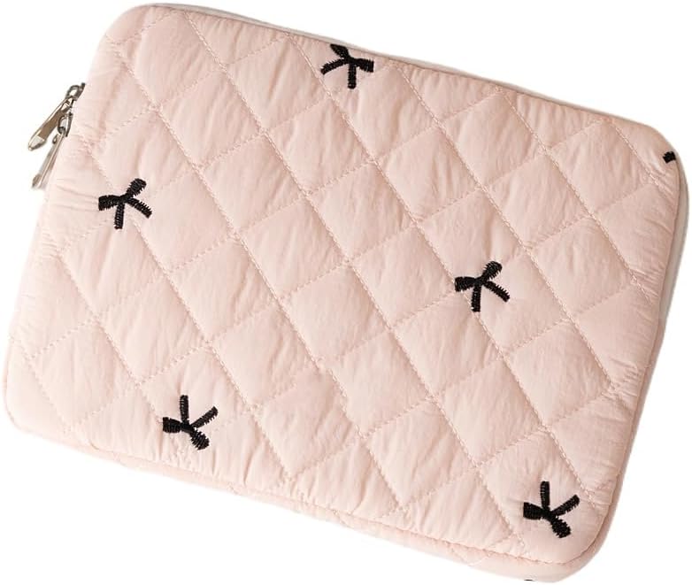 13 Inch-14 Inch Puffy Laptop Sleeve,Cute Bow Laptop Case For Women