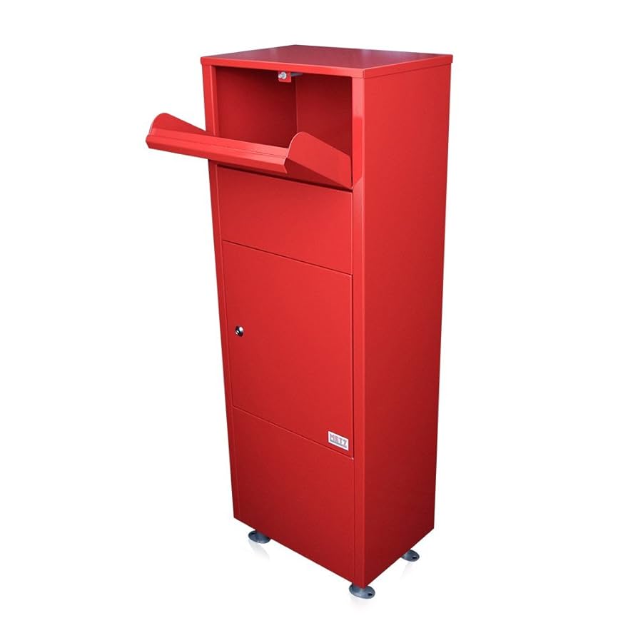 METZ Large Red Letter Box Post Box Mail Letterbox Top Drop Tall PARCEL Box