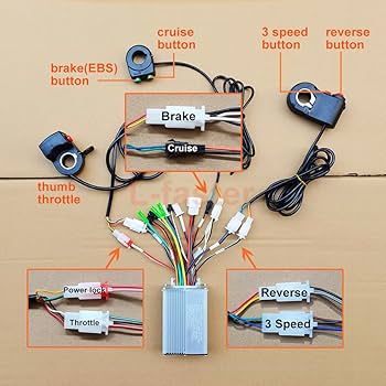 6.5 Inch 350W Brushless Hub Motor Wheel For Homemade Electric Scooter Brushless Controller With Cruise And Thumb Accelerator (24V 350W Kit