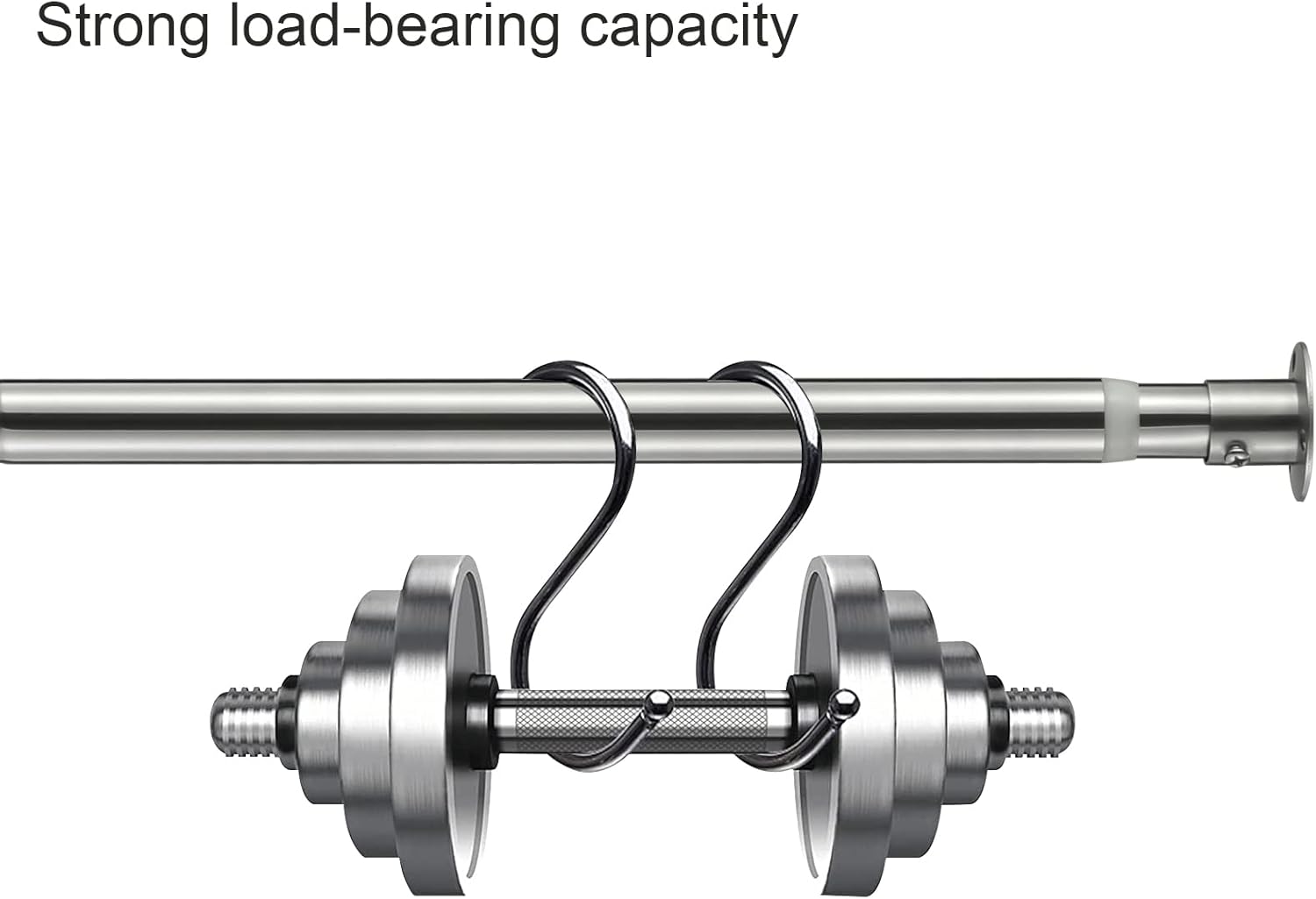 House Of Home Stainless Steel Extendable Wardrobe Rail Double Pass Hanging Base 70-123cm