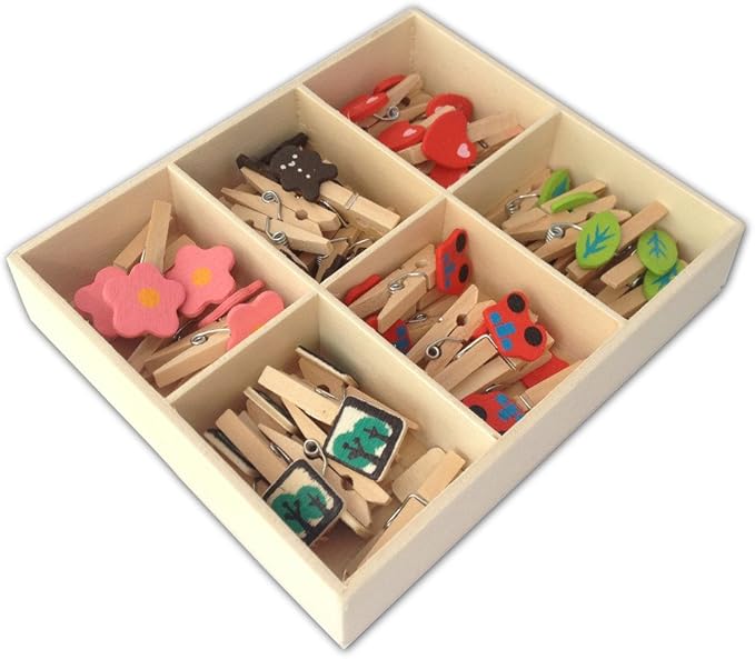 LWR CRAFTS Red Heart Wooden Mini Clothespins - Perfect For Crafts & Decor