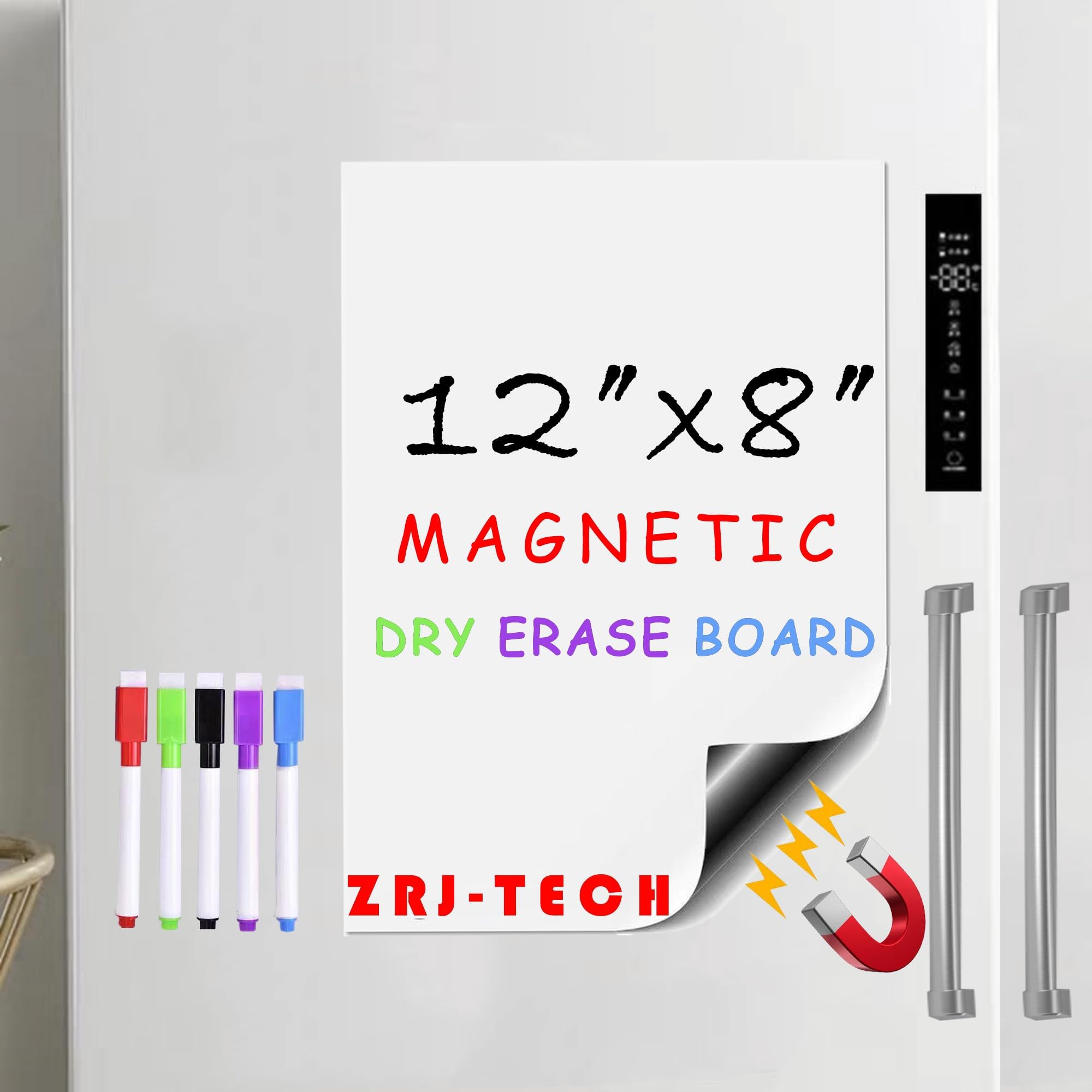 1pc White Magnetic Dry Erase Board, Small Magnetic Whiteboard, Fridge