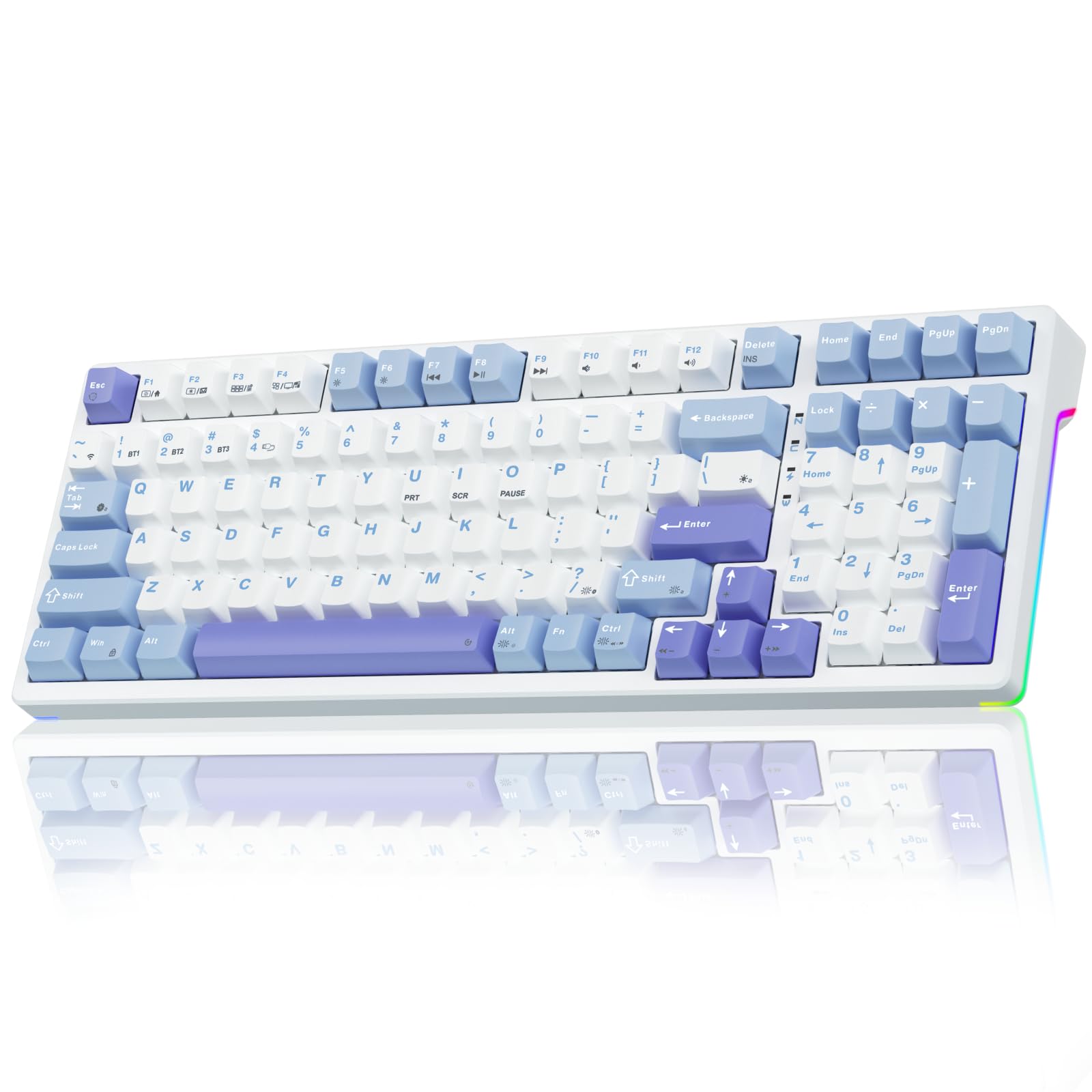 MAMBASNAKE M82 HE Hall Effect Magnetic Switch 75% Rapid Trigger Gaming Keyboard 8KHz Magnetic Keyboard With 0.01mm RT Accuracy, Support RT/Snap Tap/DKS With RGB Lighting Coiled Cable-Starlight White | Guatemala