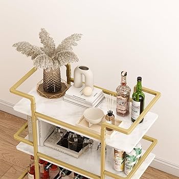 6-Tier Bar Cart, Slide Bar Serving Cart,Wine Cart,Beverage Cart With Wine Rack And Glass Holder,Rolling Drink Trolley - Bed Bath & Beyond - 41252623
