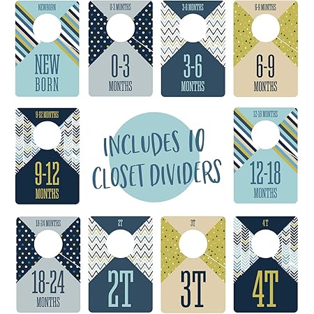 Baby Nest Designs Closet Dividers For Baby Clothes - 7X Baby Clothing Size Age Dividers From Newborn Infant To 24 Months
