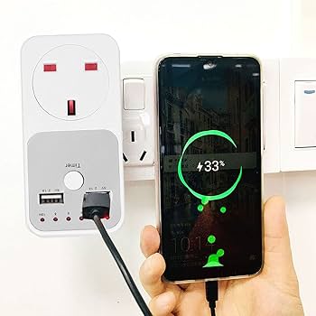 USB Smart Digital Countdown Timer Socket Countdown 1-10 Hours ABS Timer Socket For Computer Phone Charger Cooker Coffee Maker Indoor Light (UK Plug