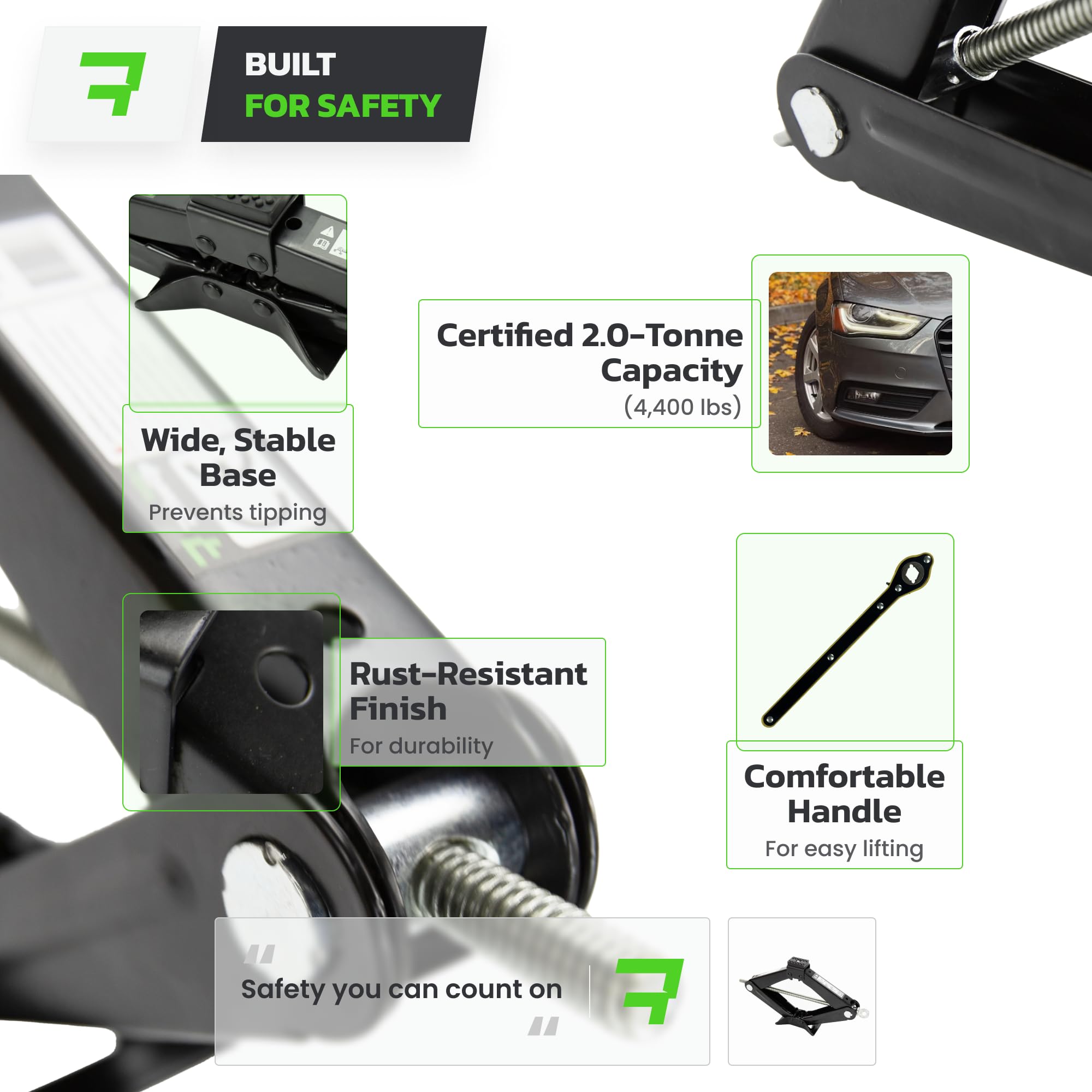 Scissor Jack 2 Tonne With Rubber Pad | Car Jack Kit | Car Jack With