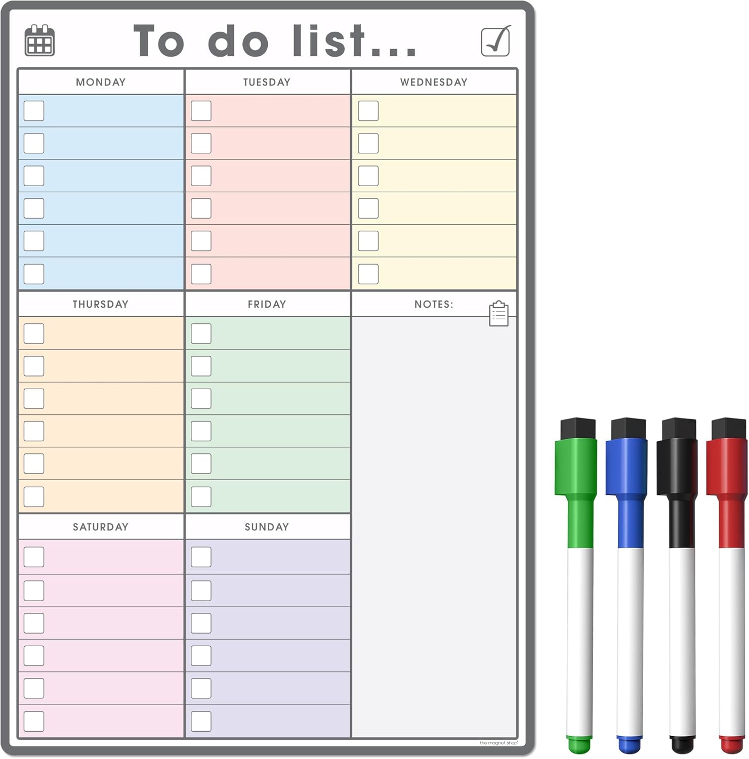 The Magnet Shop A4 Magnetic To Do List And Weekly Planner - Organise Your Chores, Housework, Office