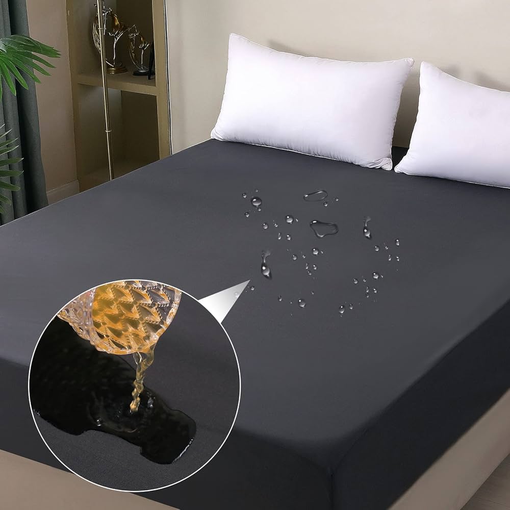 King Size Waterproof Mattress Protector Quilted, Breathable Ultra-Soft Filling Mattress Pad, Fitted Deep Pocket Mattress Cover Fits 6''-25'' Mattress White