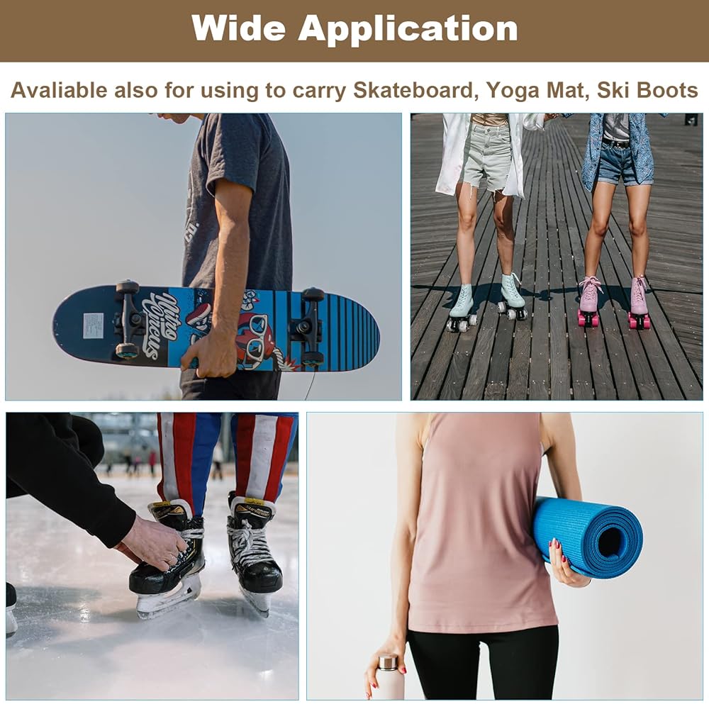 PATIKIL 70cmx3.8cm Roller Skate Leash, Adjustable Ski Boots Carrier Strap For