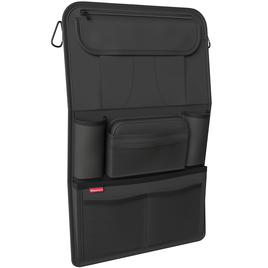 Car Seat Organizer With Integrated Tablet Holder - Reinforced Back