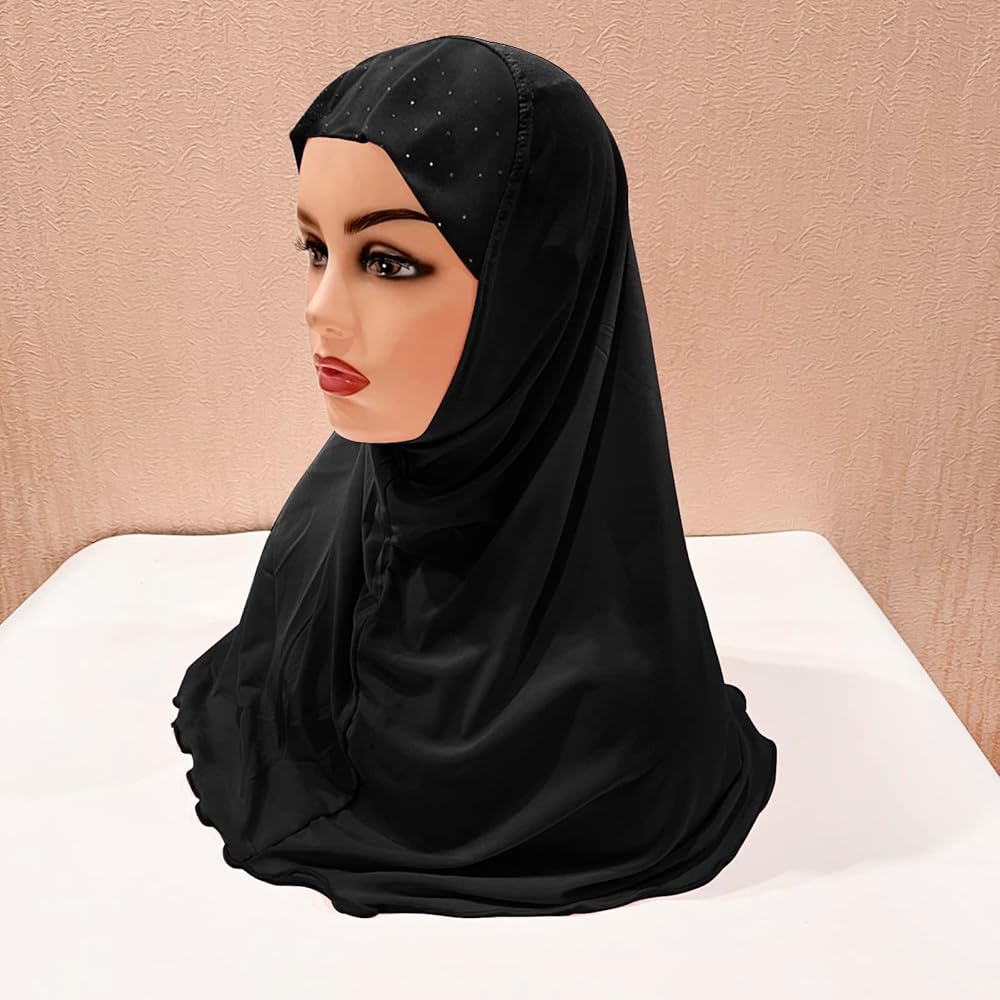 Kids Girls Muslim Hijab Scarf Wrap Shawls Turban Headscarf Cap Headwear 2-6Y EBa