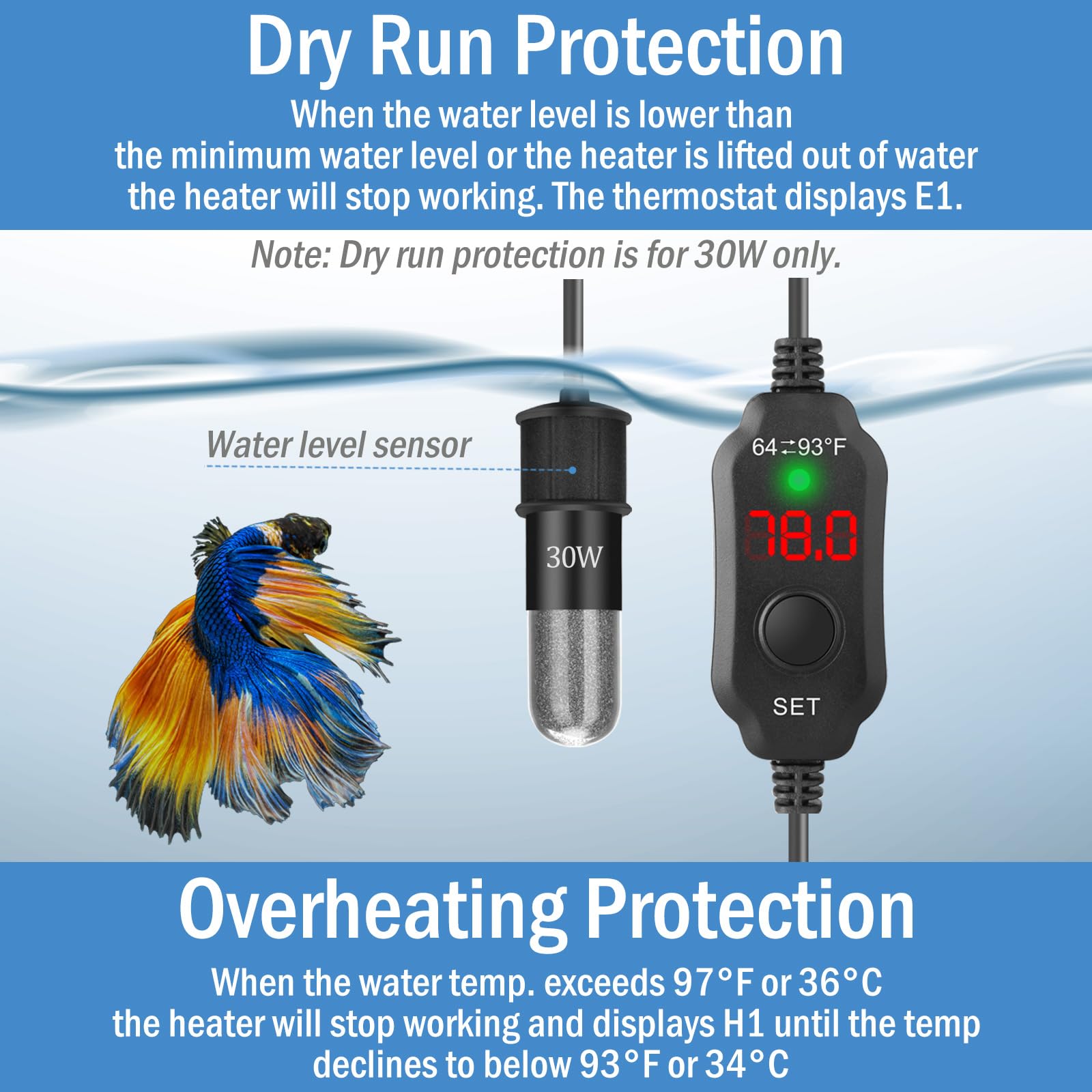 Aquarium Fish Tank Heater: 50W Small Submersible Turtle Heater With Ad U2013 My Store