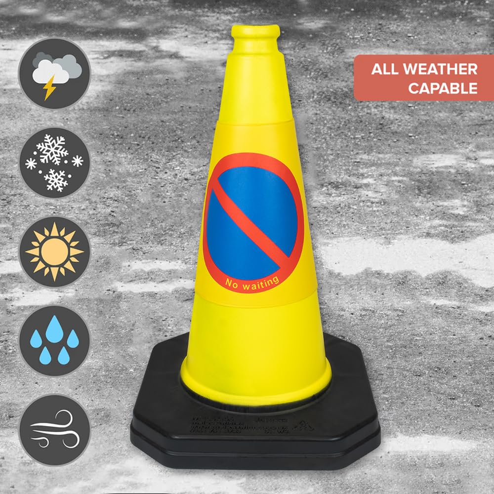 460 Mm High Traffic Cones For Street Safety - Strong And Durable Self Weighted Outdoor Cones With Very Low Centre Of Gravity Uk Made Safety Cones