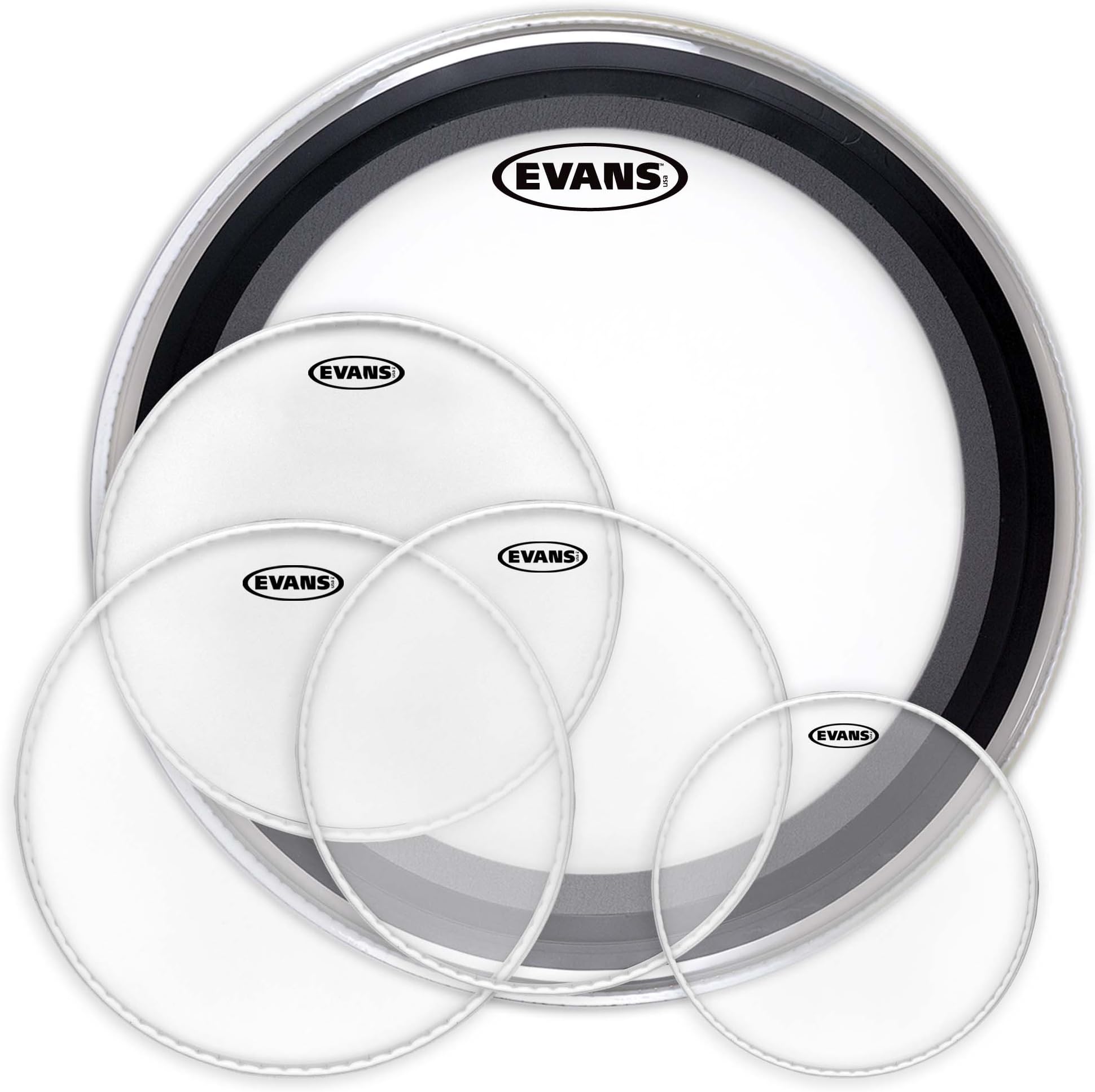 EPP-EC2SHDD-R | Evans EC2S Clear Rock Pack (10u2033, 12u2033, 16u2033) With 14u2033 HD