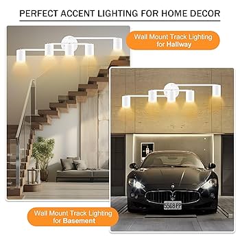 Litecraft 2 Metre Kitchen Track Light With 6 Harlem Fixture & LED Bulbs - White | UK