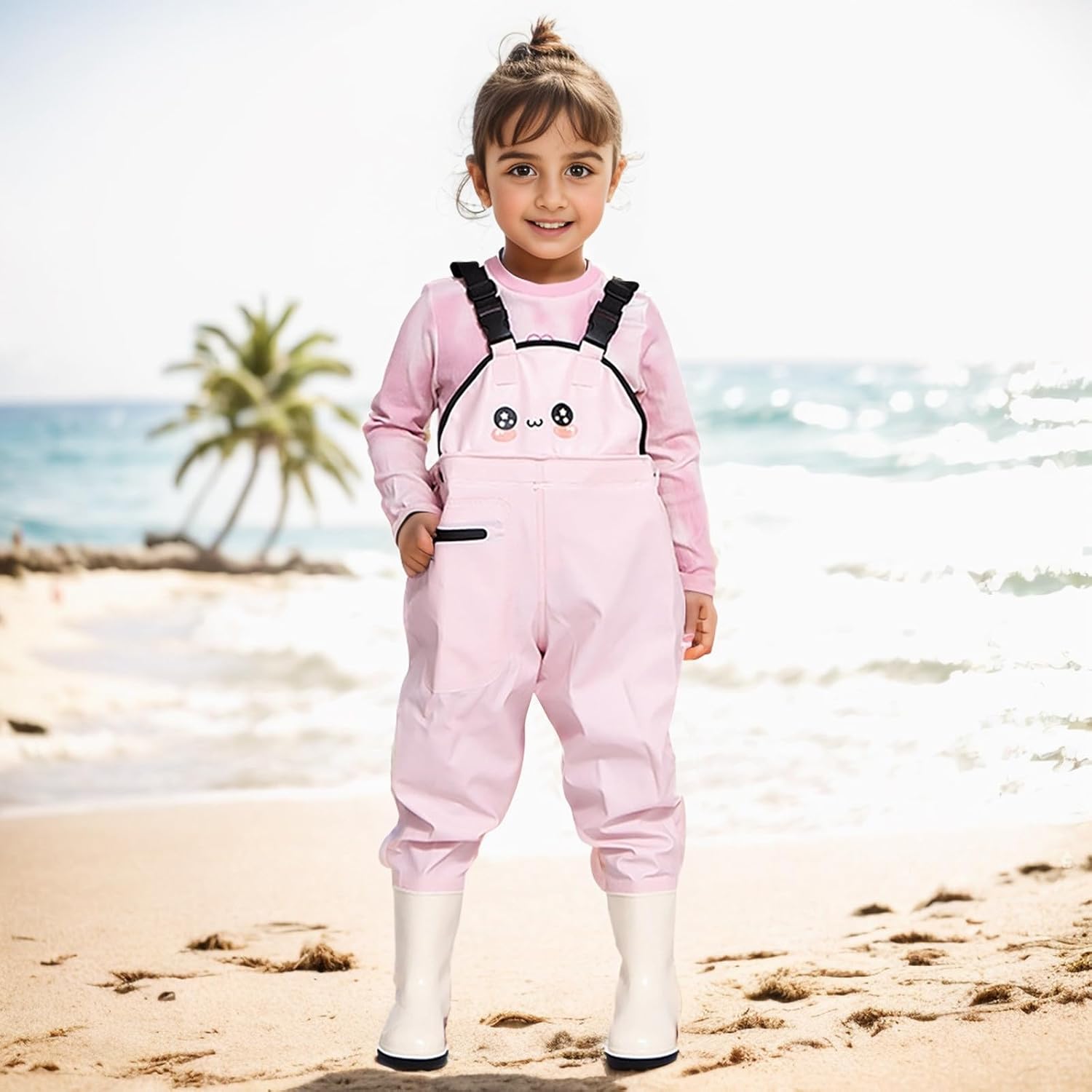 Kids Boys Girls Chest Waders Youth Fishing Waders With Pocket