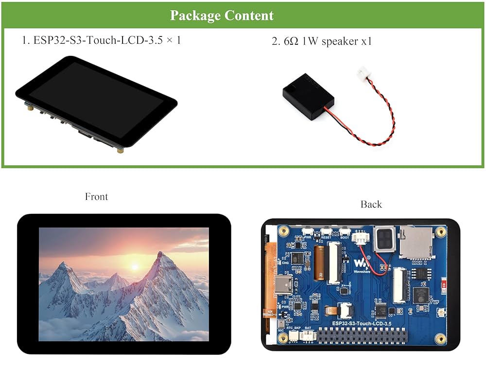 Esp32 S3 Drivers DIYmalls 3.5 Inch ESP32-S3 IPS Display Capacitive Touch Screen JC3248W535C ESP32-S3 TFT LCD Module 320x480 AXS15231B Supports Playback Of Music, Video, Picture, Clock, Weather Axs15231 Arduino