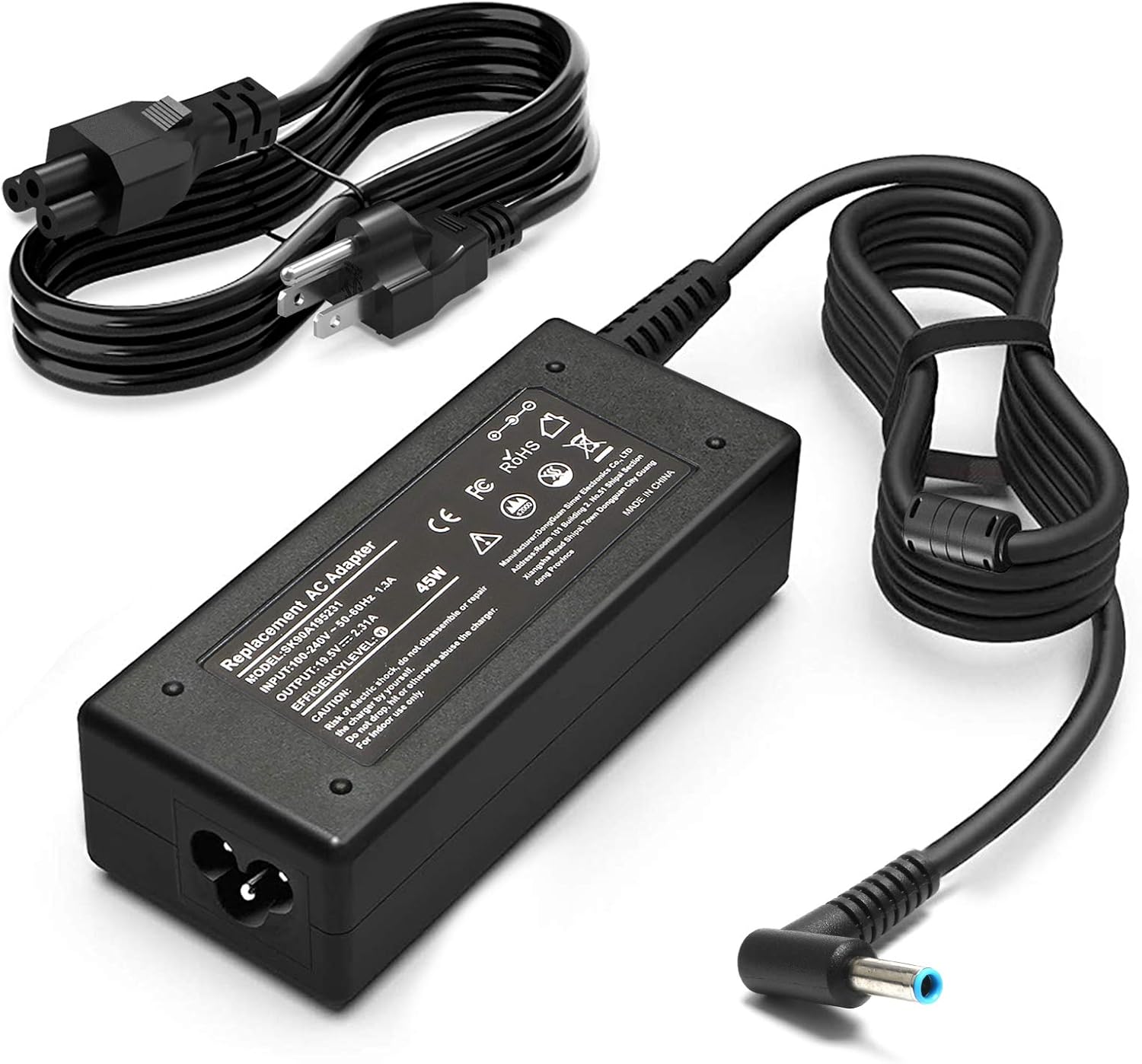 Tuvoyo 45W L25296-002 741727-001 L25296-001 L25296-003 TPN-LA15 TPN-CA14 19.5V 2.31A Laptop Charger Compatible With HP Model 14 15 15-CS 15-CP 15-DA 15-DB 15-DY HSTNN-DA40 Pavilion/Envy X360/Stream 11