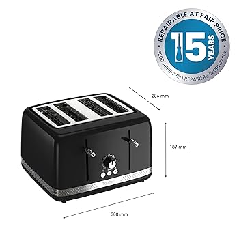 Tefal Soleil 4-Slice Toaster - 7 Browning Levels, Variable Width Slots