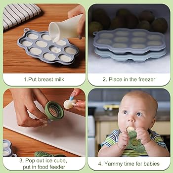 Baby Breastmilk Popsicle Molds With Baby Fruit Feeder Pacifier - Btrfe Baby Silicone Nibble Freezer Tray Food Storage Containers For Toddler Teething On