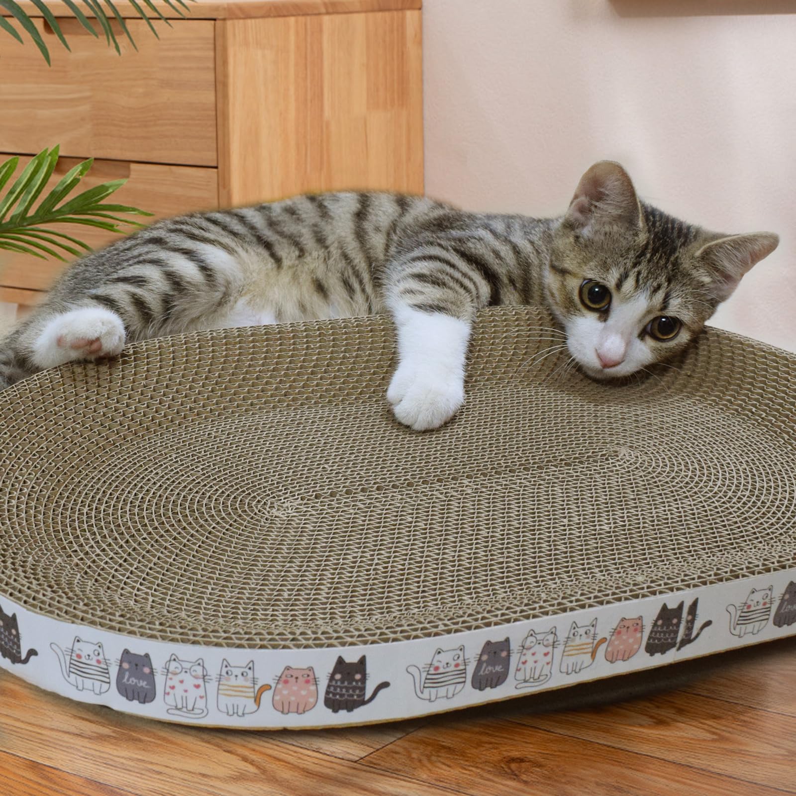 Oval Cat Scratcher Cardboard Bowl Nest | Cat Scratching Board