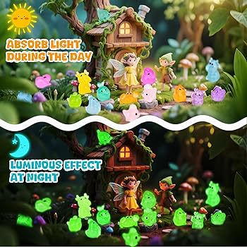 SelfTek 100pcs Mini Resin Animals Blind Bags, Mixed Small Plastic Animals Mystery Bags Glow In The Dark Random Miniature Animal Figures For DIY Crafts, Fairy Garden Micro Landscape, Party Favors