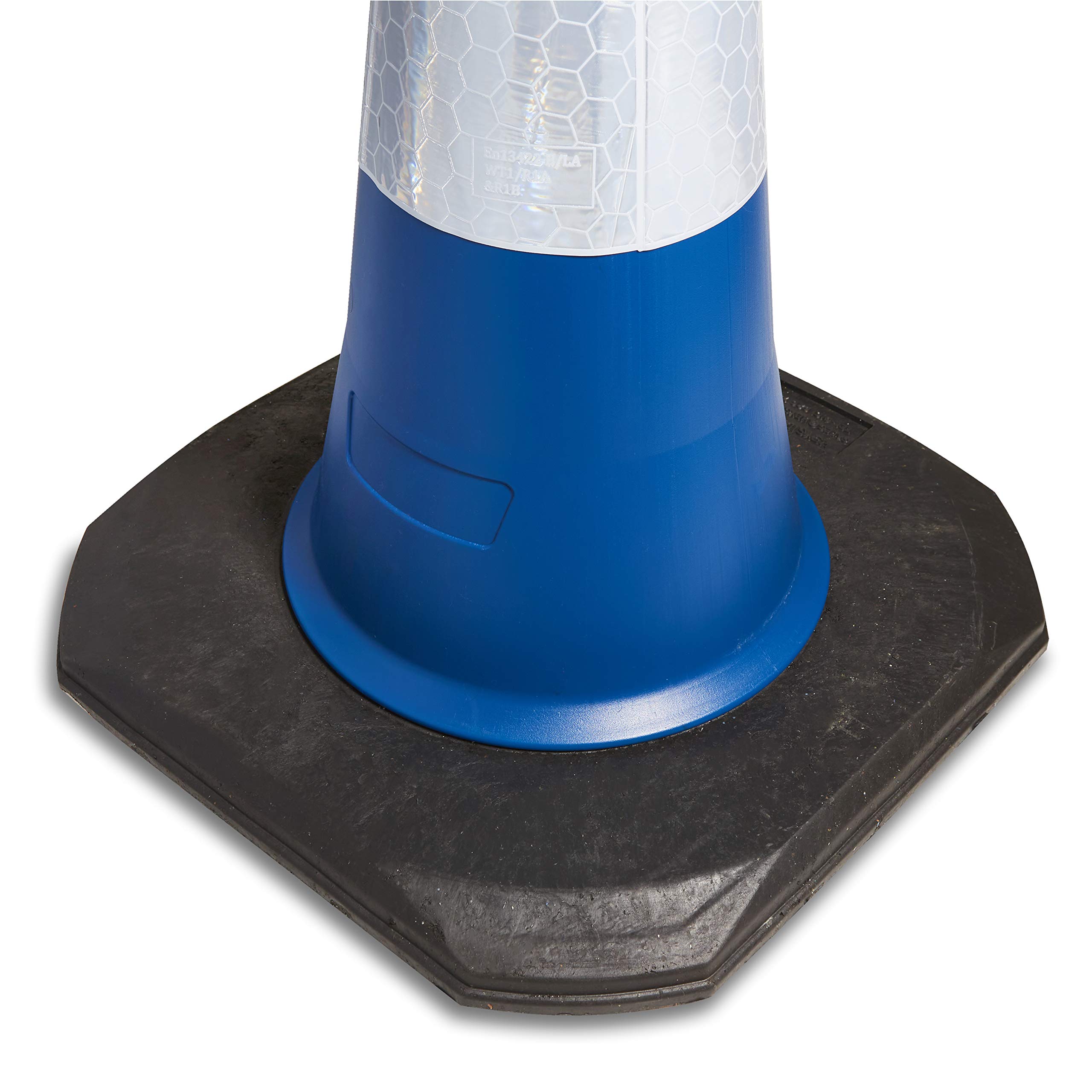 28 Inch Durable Blue PVC Hitting Traffic Safety Cones Black Base With Reflective