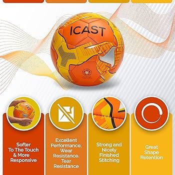 ICAST Kids Lightweight Football Size 5 | Gifts For Kids Indoor-Outdoor Soccer Ball