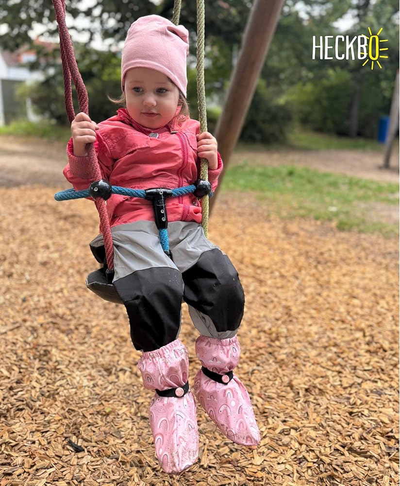 Baby Booties Rain Booties Rainbow - With Fleece Lining