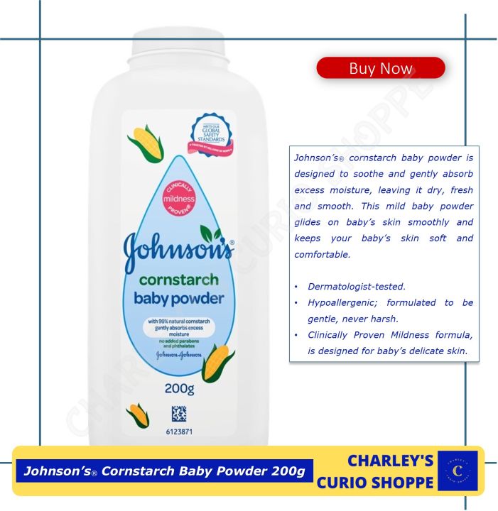 Johnson's Baby Powder 200g: Pulbo, Active Kids, Cornstarch