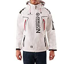 Geographical Norway Techno Men - Men's Waterproof Softshell Hooded Jacket - Comfortable Outdoor Jacket Tactical Windbreaker - Hiking Skiing Autumn Winter Spring ( Black-red S