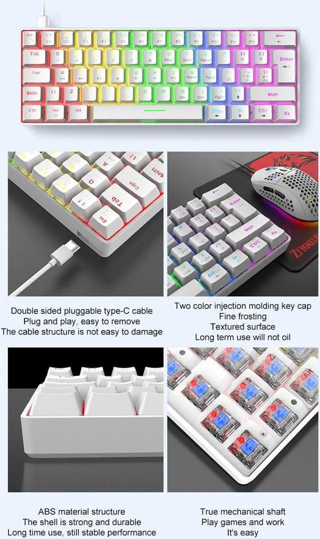 FELiCON RK-T60 Mini 60% Percent Gaming Mechanical | FindTheDeal