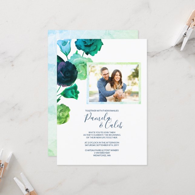 Turquoise Ribbon Wedding Invitations Custom Creations & Invitations