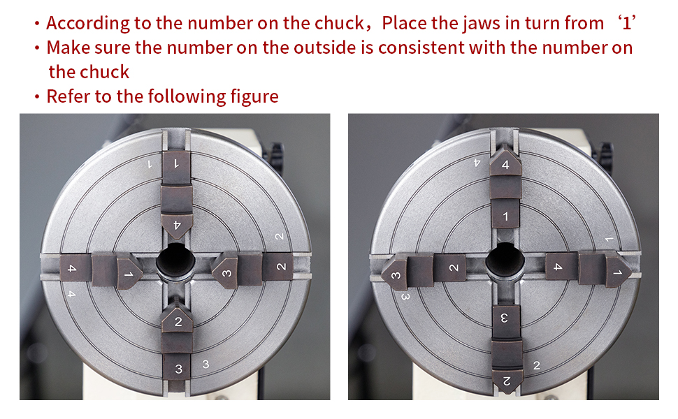 DEEFIINE 6 Inch Wood Lathe Chuck Set 1" X 8 Tpi, Self Centering 4