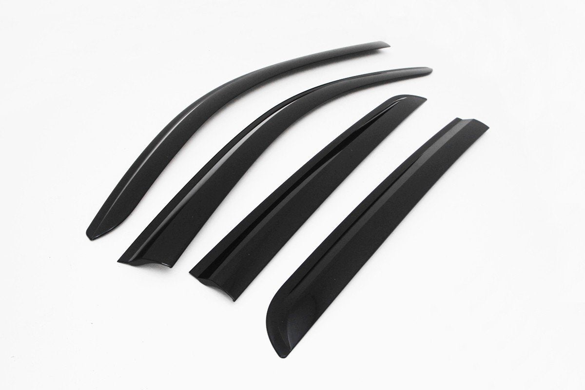 Window Deflectors Wind Visor For Toyota Hilux Vigo 2005-2014 Double Cab 4pcs Black Smoke Seventh Generation Sun Rain Deflector I3671935210