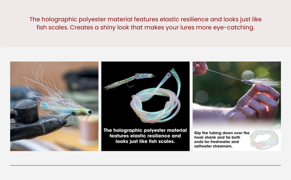 MNFT 2Meters Fish Fly Body Colorful Mylar Tubing Braid Tube For Tying Minnow Fly Tying Body Material 4mm