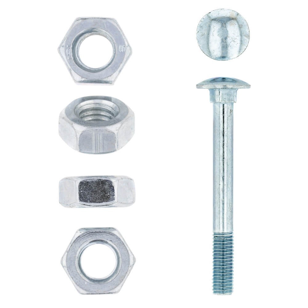 80mm X 45mm X M10 Bright Zinc Plated Steel Square U Bolt & 2 Nuts | British Bolts