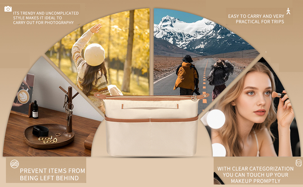 IN. Purse Organizer Insert With Zipper, Nylon Fabric Storage Bag With Handles, For Womens Handbags & Tote Bags, Neverfull, Lightweight Large Sized Black On Philippines