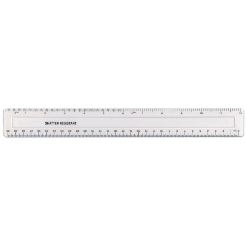 Winc Ruler Clear Plastic 30cm Metric
